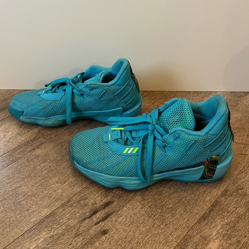 Adidas Dame 7 'Jam Fest' Blue Size 7-1/2 Basketball Shoes - Picture 2 of 7